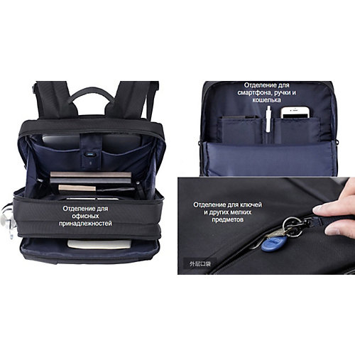 Рюкзак Xiaomi Mi Business Backpack, черный - черный