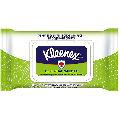 Влажные антибактериальные салфетки Kleenex «Семейные», 40 штук от Kleenex