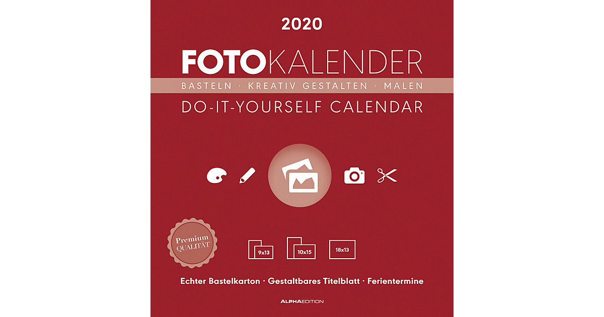 Buch - Foto-Bastelkalender / Do It Yourself Calendar rot 2020