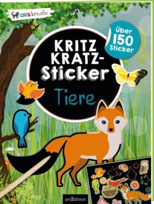 Buch - arsKreativ Kritzkratz-Sticker Tiere
