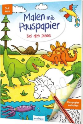 Buch - Malen mit Pauspapier: Bei den Dinos