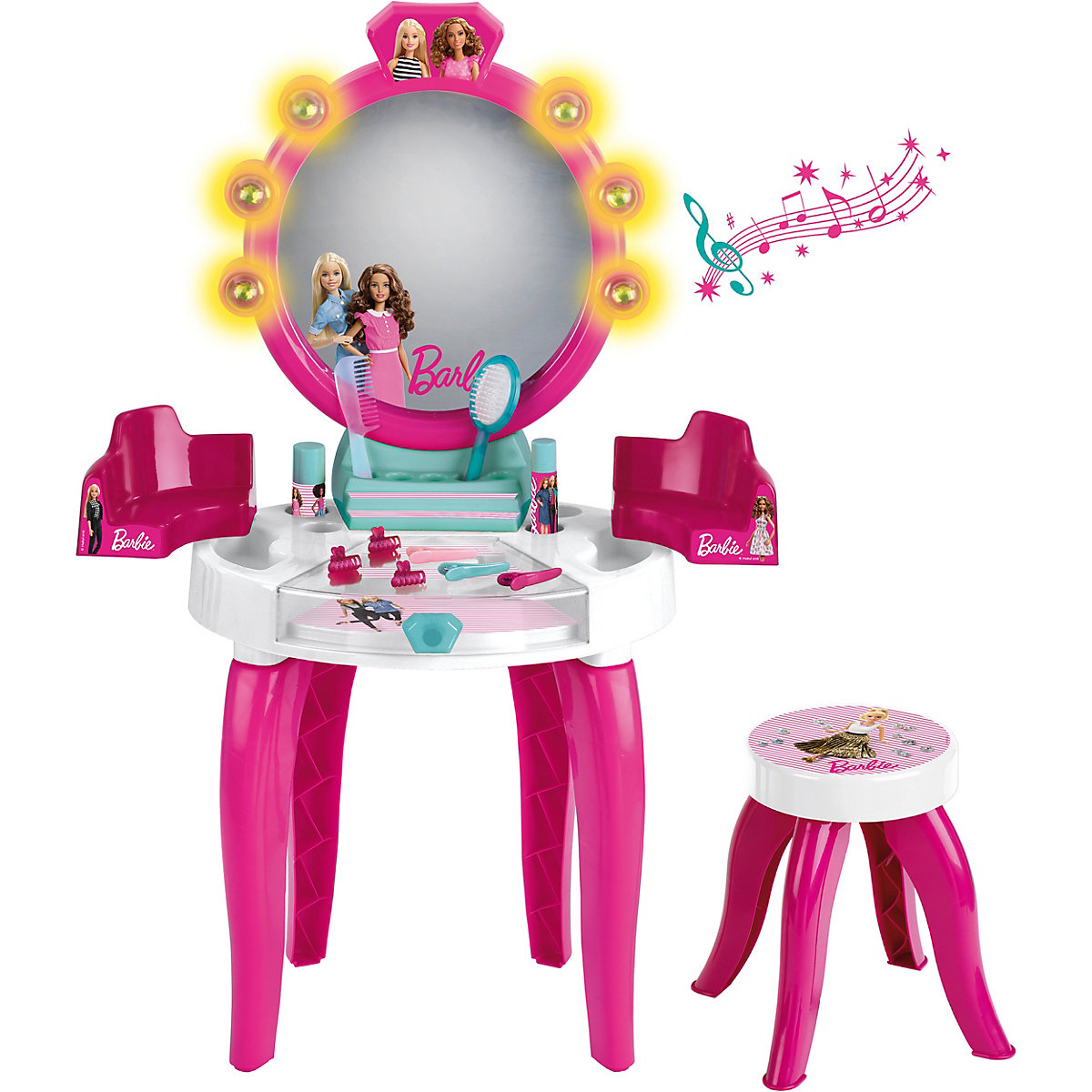 Barbie® Schminktisch mit Hocker inkl. Zubehör mit Licht & Sound pink