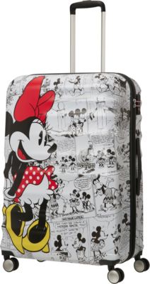 Чемодан American Tourister Минни комиксы белые, высота 77 см