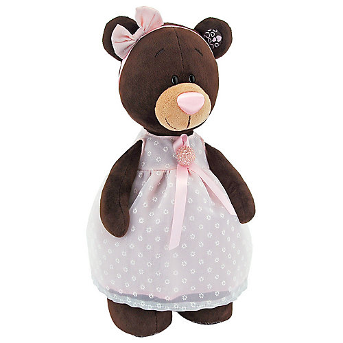 Мягкая игрушка Orange Choco&Milk Мишка Milk: Стоячая в платье с брошью, 35 см от Orange
