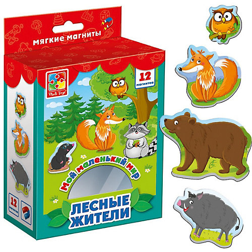 Мягкие магниты Vladi Toys "Мой маленький мир" Лесные жители от Vladi Toys