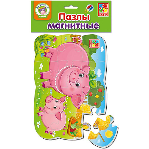 Пазлы на магните Vladi Toys "Поросёнок", 12 элементов от Vladi Toys