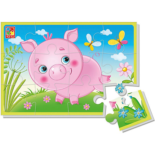 Мягкие пазлы Vladi Toys "Поросёнок", 12 элементов от Vladi Toys