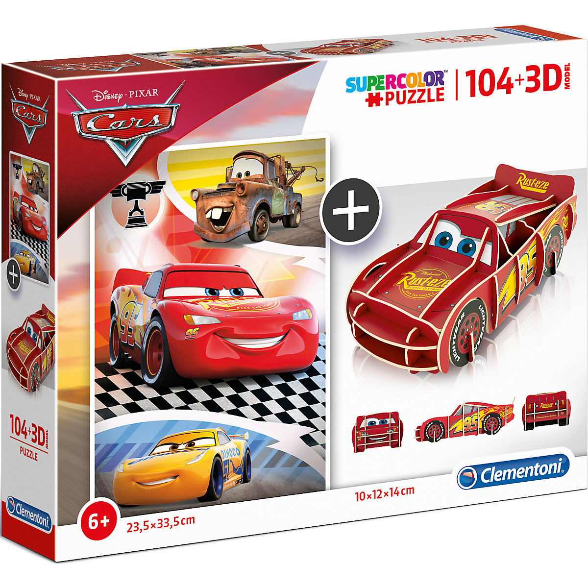 Puzzle 104 Teile + 3D Modell Cars