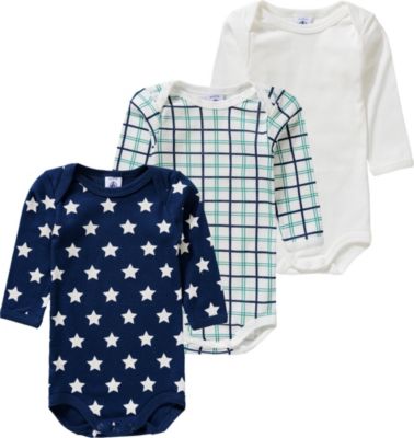 Langarmbodies 3er-Pack offwhite Gr. 98 Jungen Kleinkinder