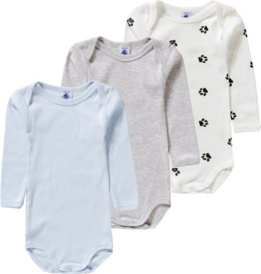 Langarmbodies 3er-Pack grau Gr. 86 Jungen Kleinkinder