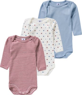 Langarmbodies 3er-Pack rosa/wei� Gr. 68 Jungen Baby