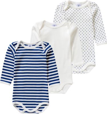 Langarmbodies 3er-Pack offwhite Gr. 62 Jungen Baby
