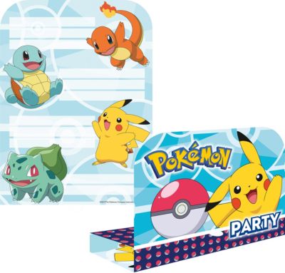 8 Einladungskarten Umschlage Pokemon Pokemon Mytoys