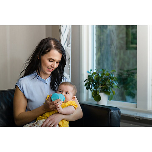 Стеклянная бутылочка с индикатором температуры EveryDay Baby 150 мл, бирюзовая от everyday baby