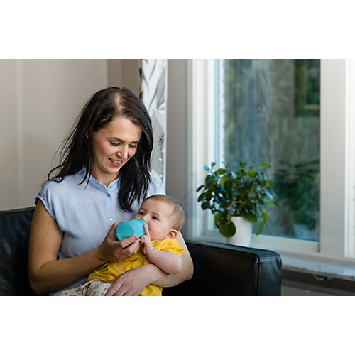 Стеклянная бутылочка с индикатором температуры EveryDay Baby 150 мл, бирюзовая от everyday baby