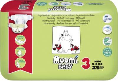 Подгузники Muumi Midi 5-8 кг, 25 штук