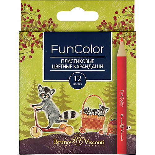 Карандаши цветные укороченные FunColor BrunoVisconti, 12 цветов от Bruno Visconti