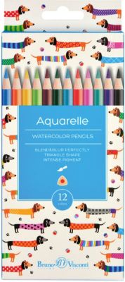 Карандаши акварельные HappyColor, 12 цветов, Bruno Visconti