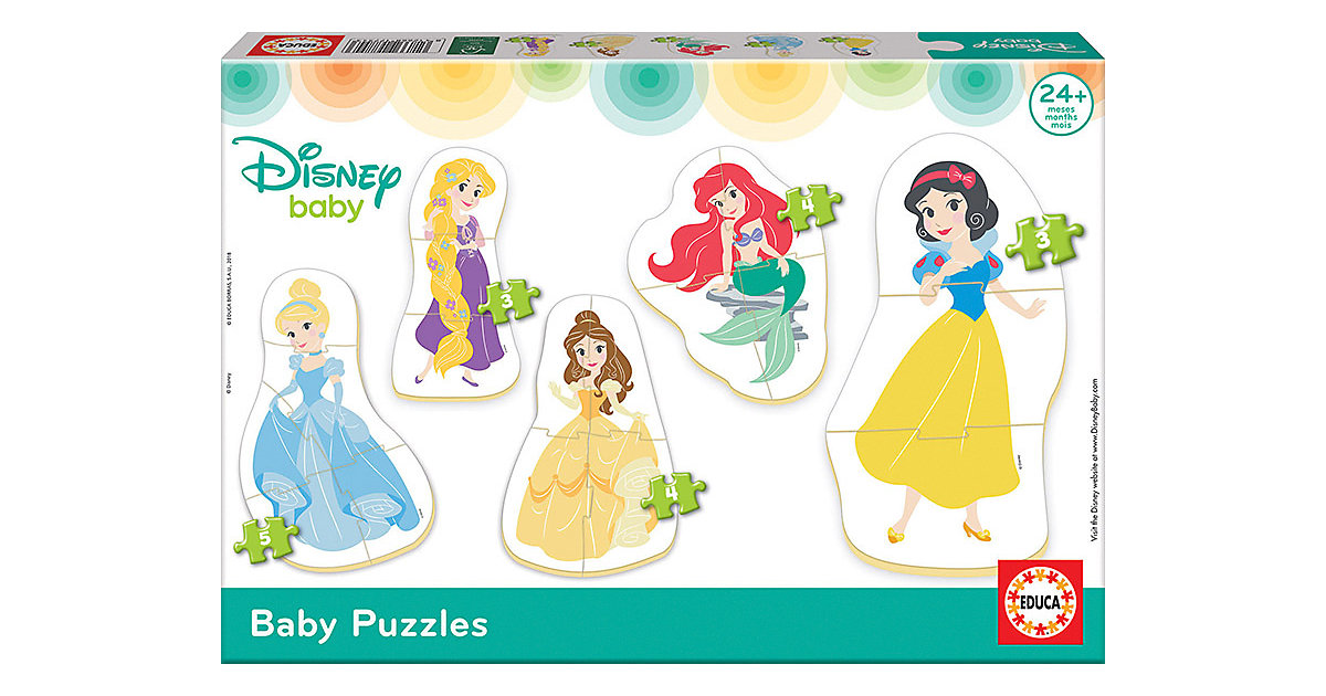 5er-Set Puzzle, 3-5 Teile , Disney Baby Princess
