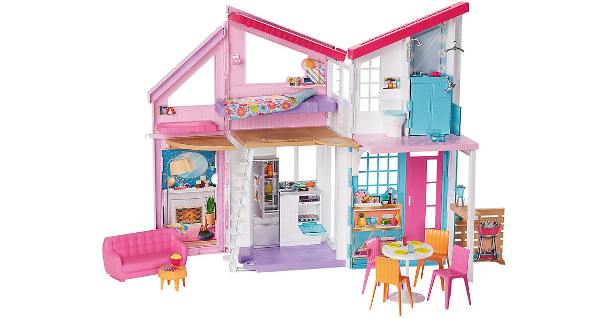Spielzeug/Puppen: Mattel Barbie Malibu Haus, Puppenhaus, Barbie Stadthaus mit Zubehör