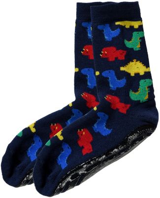 Haussocken Vollsohle Softstep , Dinos blau Gr. 19/20 Jungen Kinder