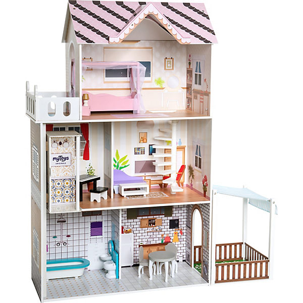 Puppenhaus mit Garten und Möbel