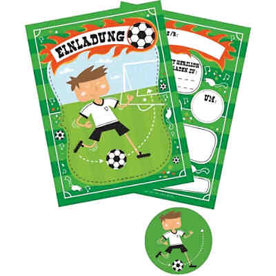 Juna Experten 12 Einladungskarten Kindergeburtstag Jungen Fussball Geburtstag Jungs Geburtstagseinladungen Einladungen Geburtstagsparty Kartenset Amazon De Spielzeug