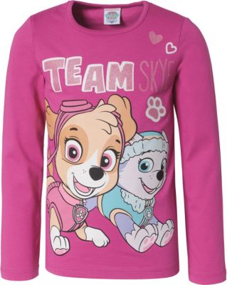 PAW Patrol Langarmshirt mit Glitzerschrift fuchsia Gr. 92/98 M�dchen Kleinkinder