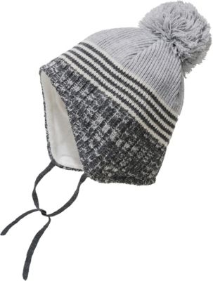 Baby Bommelm�tze zum Binden grau Gr. 49 Jungen Kleinkinder