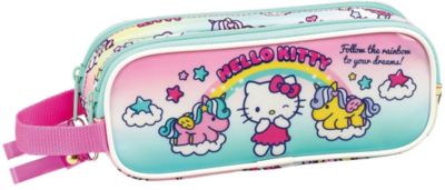 Schlampermppchen 2 Zipper Hello Kitty Candy Unicorns pink-kombi Mdchen Kinder