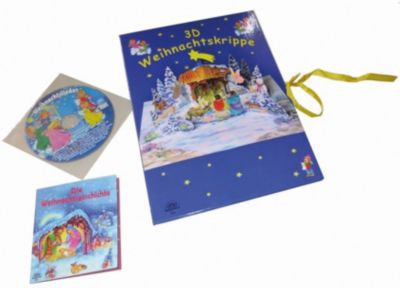 Buch - Die Weihnachtsgeschichte, mit 3D Weihnachtskrippe und Weihnachtslieder-Audio-CD
