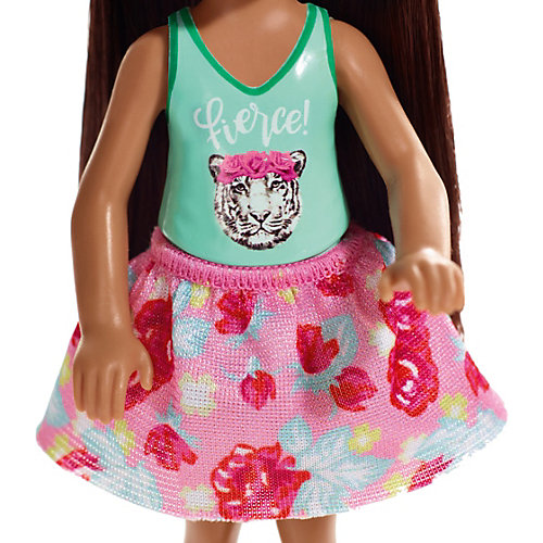 Мини-кукла Barbie Семья Челси, брюнетка в топе с тигром от Mattel