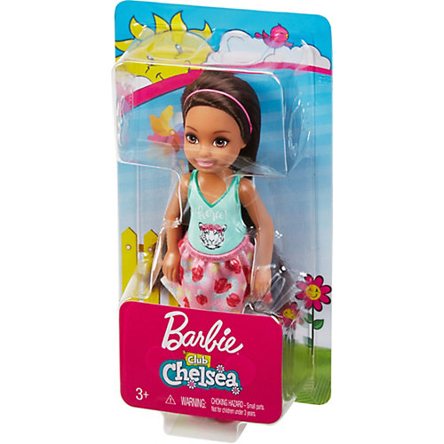 Мини-кукла Barbie Семья Челси, брюнетка в топе с тигром от Mattel