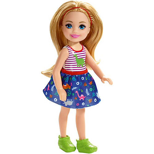 Мини-кукла Barbie Семья Челси, блондинка в топе с динозавром от Mattel