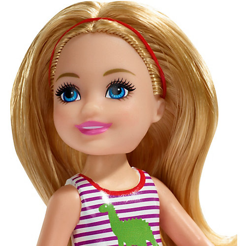 Мини-кукла Barbie Семья Челси, блондинка в топе с динозавром от Mattel