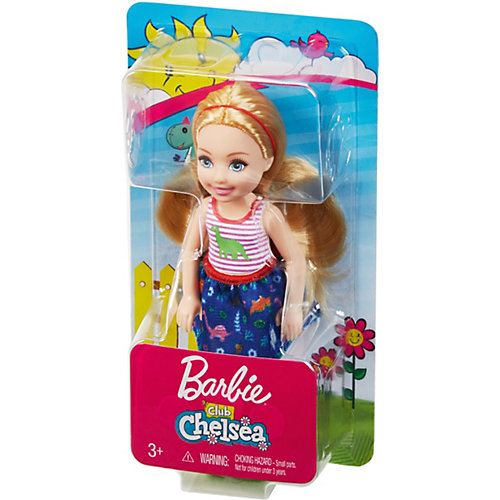 Мини-кукла Barbie Семья Челси, блондинка в топе с динозавром от Mattel