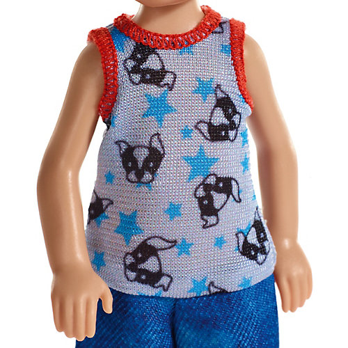 Мини-кукла Barbie Семья Челси Блондин в комбинезоне со щенками от Mattel