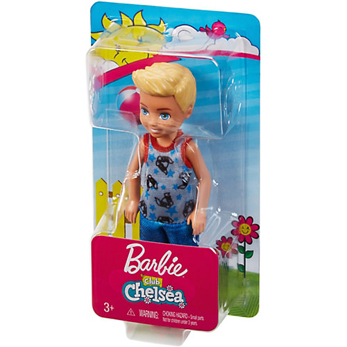 Мини-кукла Barbie Семья Челси Блондин в комбинезоне со щенками от Mattel