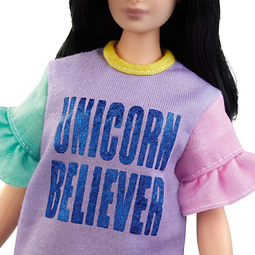Кукла Barbie "Игра с модой" Брюнетка в платье с принтом от Mattel