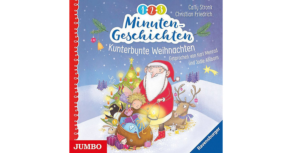 1-2-3 Minutengeschichten: Kunterbunte Weihnachten, 2 Audio-CDs Hörbuch