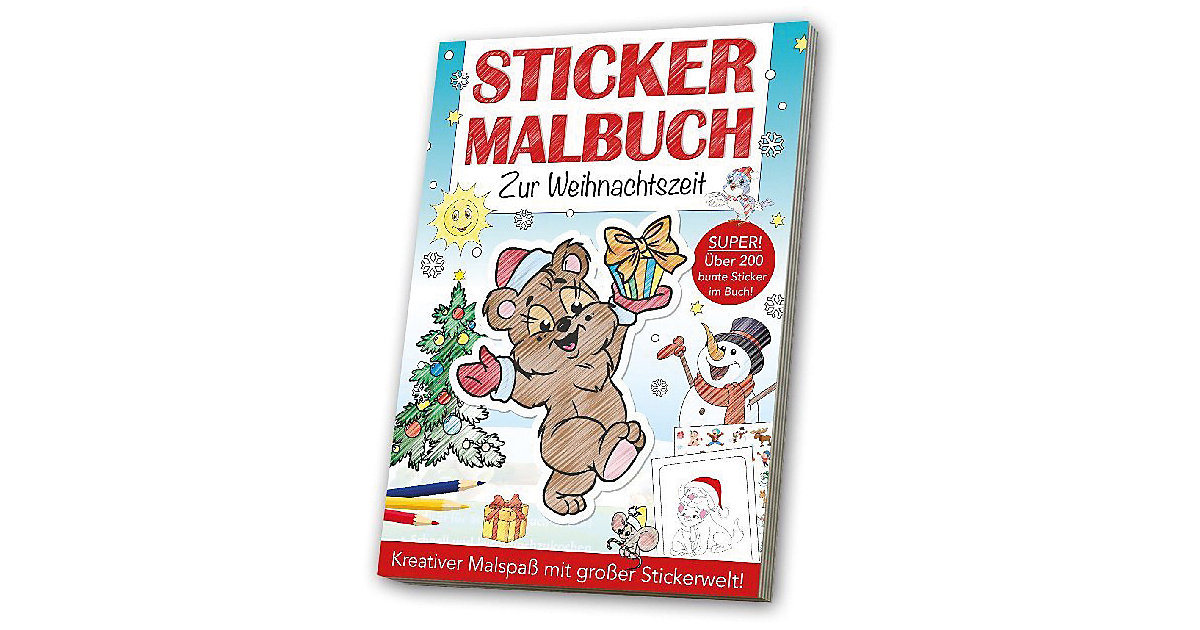 Buch - Stickermalbuch Zur Weihnachtszeit