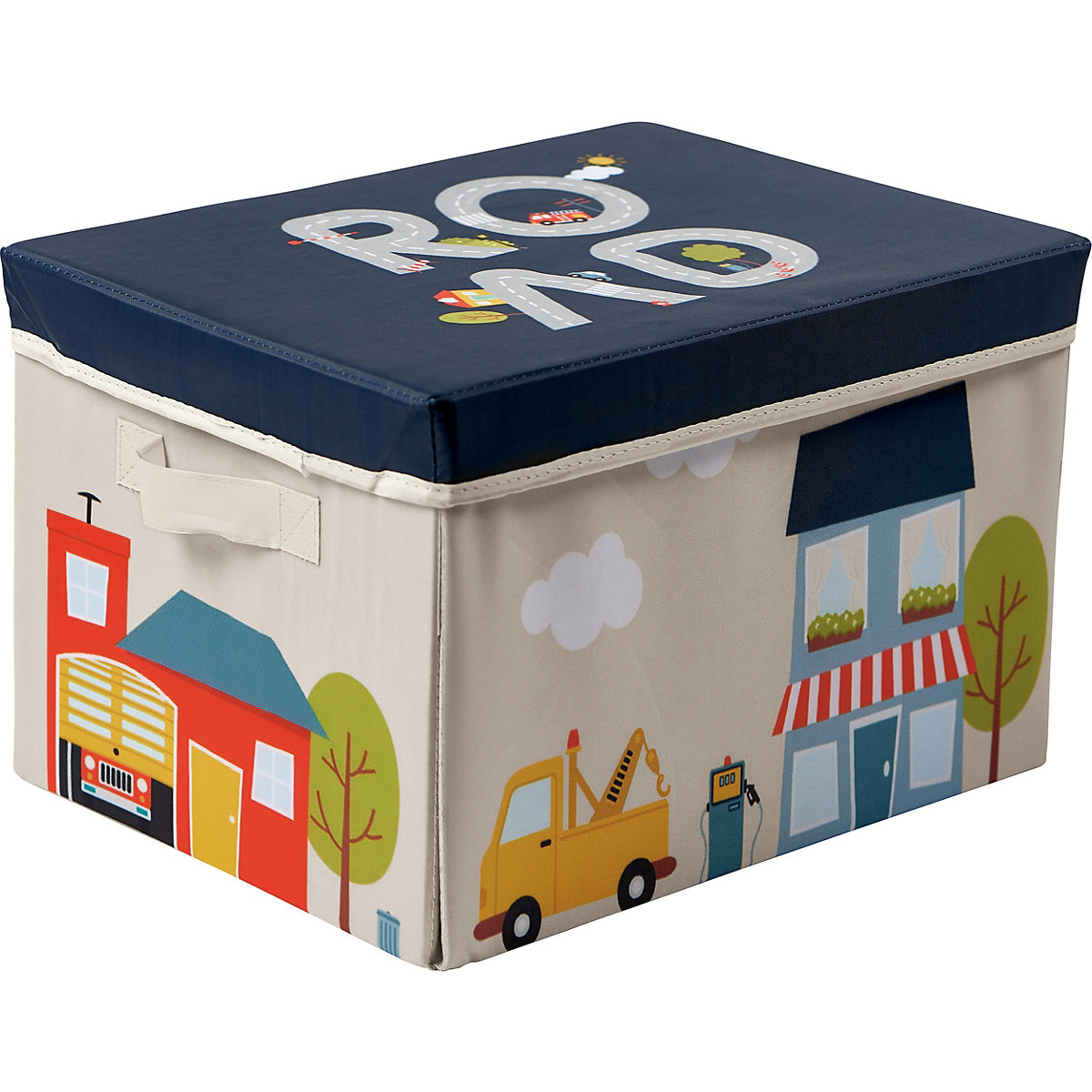 ACHOKA® Spielteppich und Aufbewahrungsbox Playbox Motiv Stadt