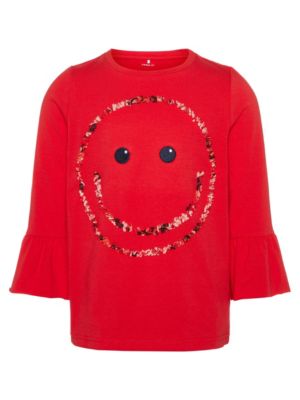 Name it Longsleeve Smiley T-Shirts rot Gr. 116 M�dchen Kinder