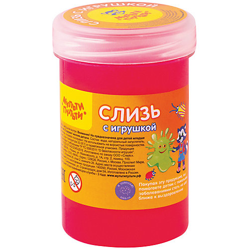 Слизь для рук Мульти-Пульти с игрушкой, розовая от Мульти-Пульти