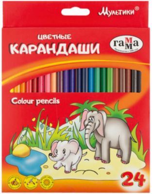 Цветные карандаши Гамма "Мультики", 24 цвета
