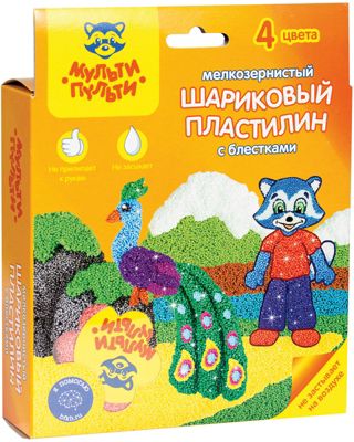 Шариковый пластилин Мульти-Пульти "Приключения Енота" с блестками