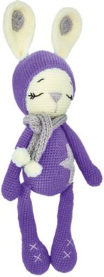 Вязаная  игрушка Niki Toys Зайчонок Астерикс, фиолетовый, 45см