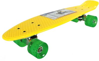 Skateboards ABEC gelb 22/" 57 cm 5 Kugellager Kinder Skate Board Retro Design NEU