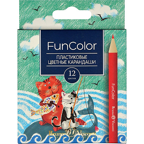 Карандаши цветные укороченные FunColor, 12 цветов, Bruno Visconti от Bruno Visconti