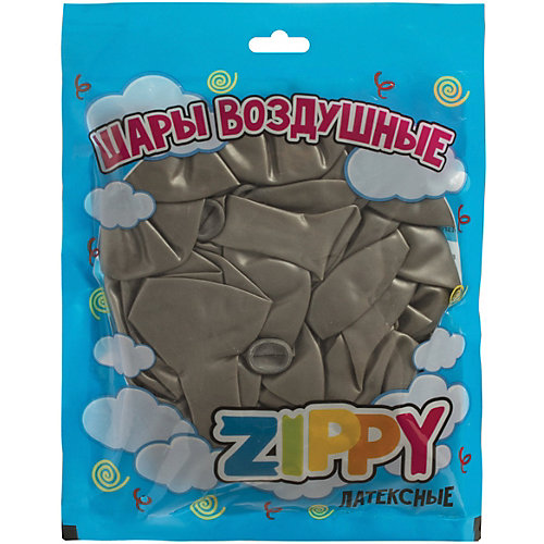 Воздушные шары Zippy, 50 шт, серебряный металлик - серебряный от Zippy